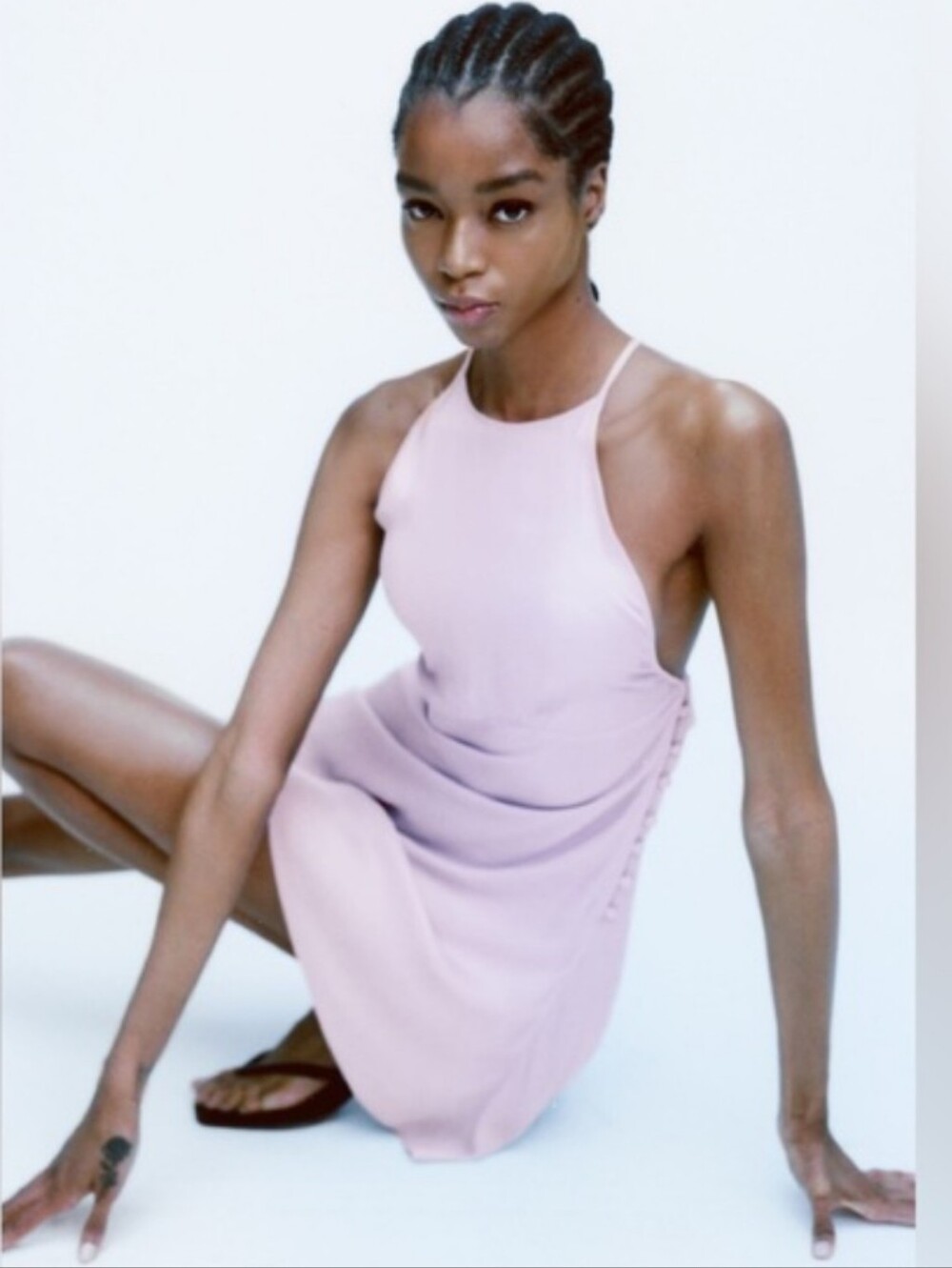 ZARA Lilac Satin Slip Dress Small